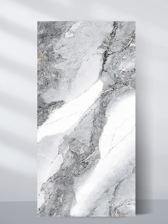 Light gray marble texture with soft white veining for modern PVC wall panels