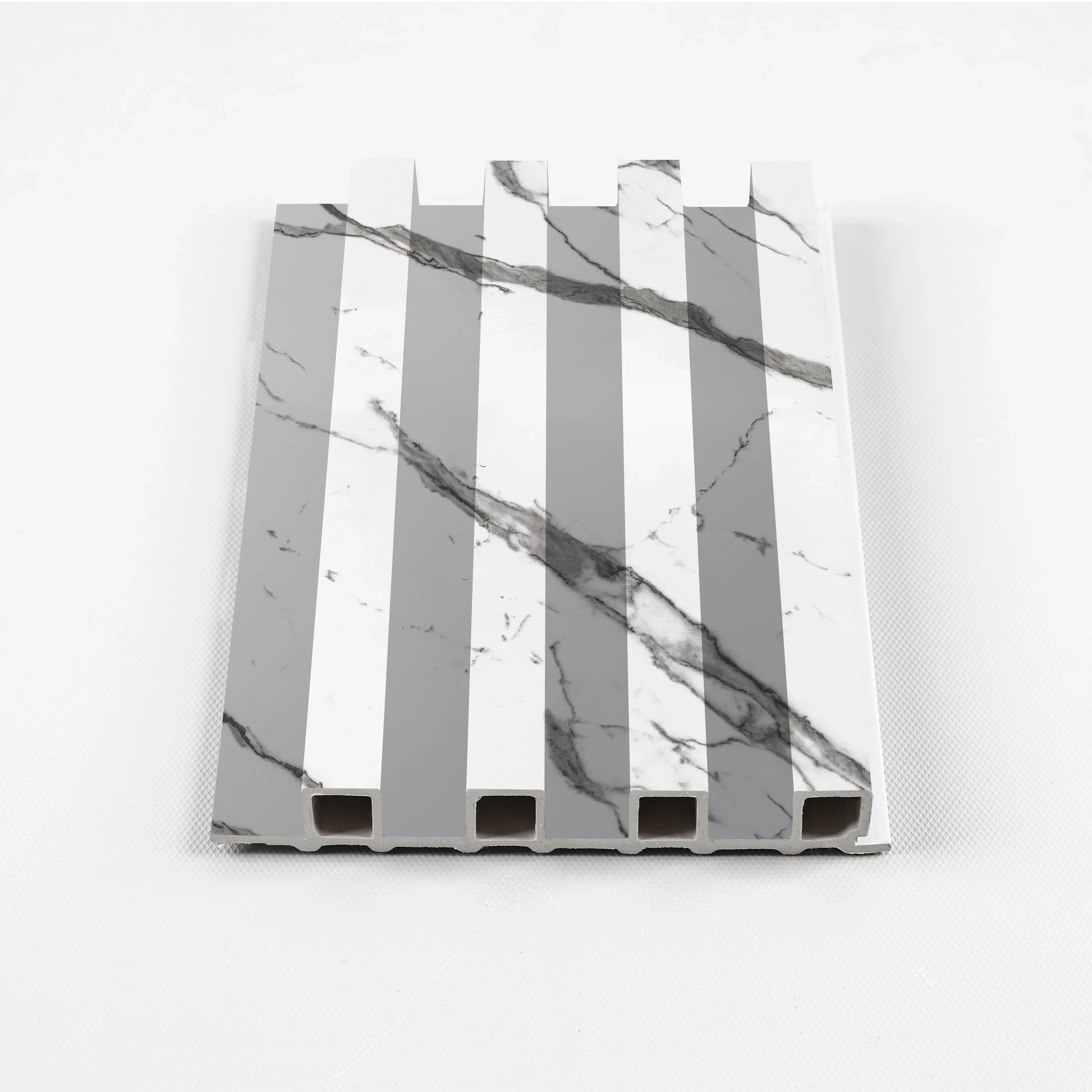 Gray Vain Architectural WPC fluted panel sample with clean lines