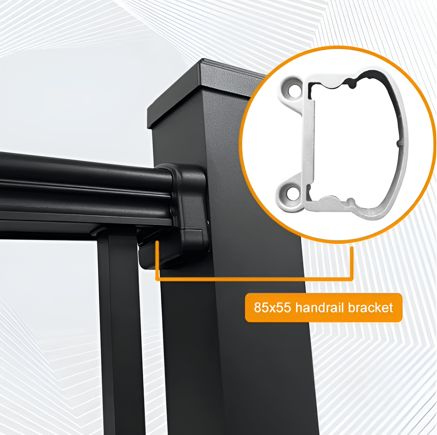 Handrail bracket for deck or stair railing