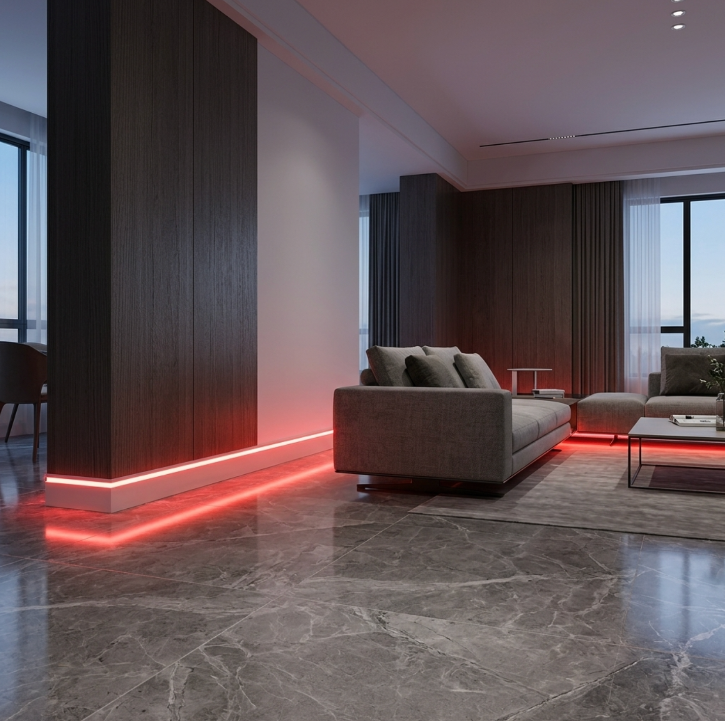 LED Baseboards molding with led and transformer and remote 