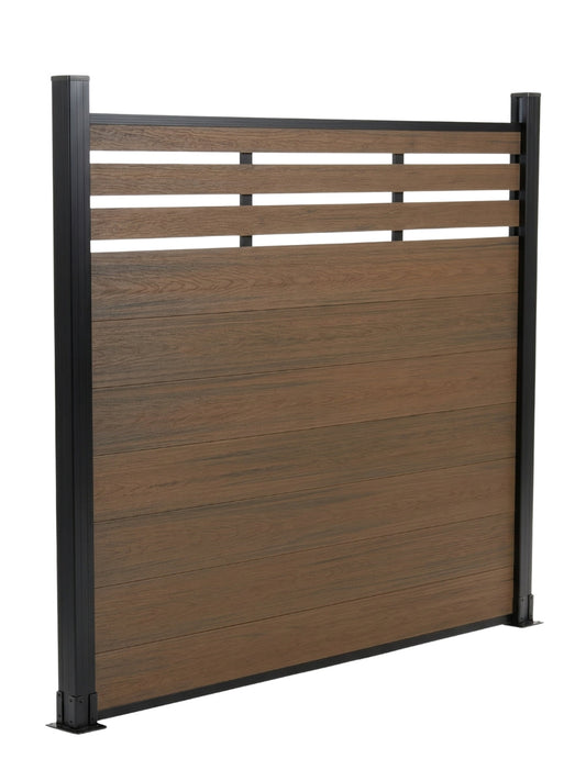 6x6 ft walnut lattice top composite privacy fence panel for modern backyard