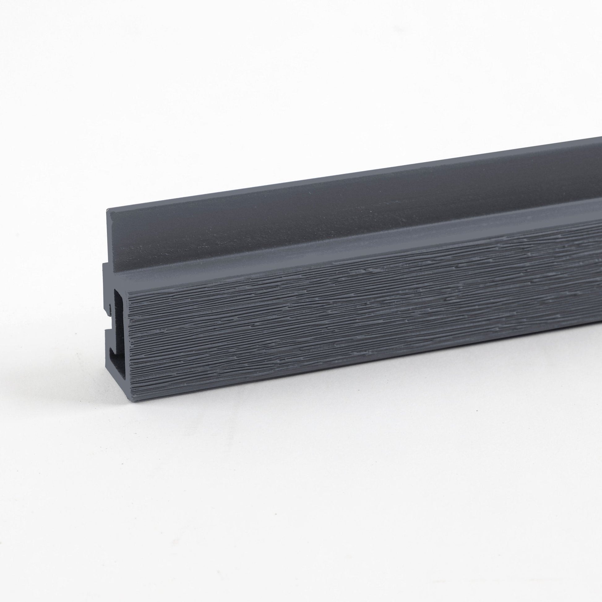 All-purpose composite L trim with wood-grain texture, 1.5 inch exterior siding edge trim, durable low-maintenance finishing profile