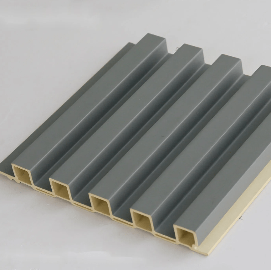 Gray fluted wall panel showing internal hollow core design