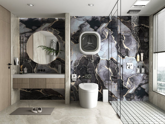 PVC 3D MARBLE SHEET GOLDEN ONYX. Wall Panels Hub. Bathroom Design From PVC MARBLE SHEETS 