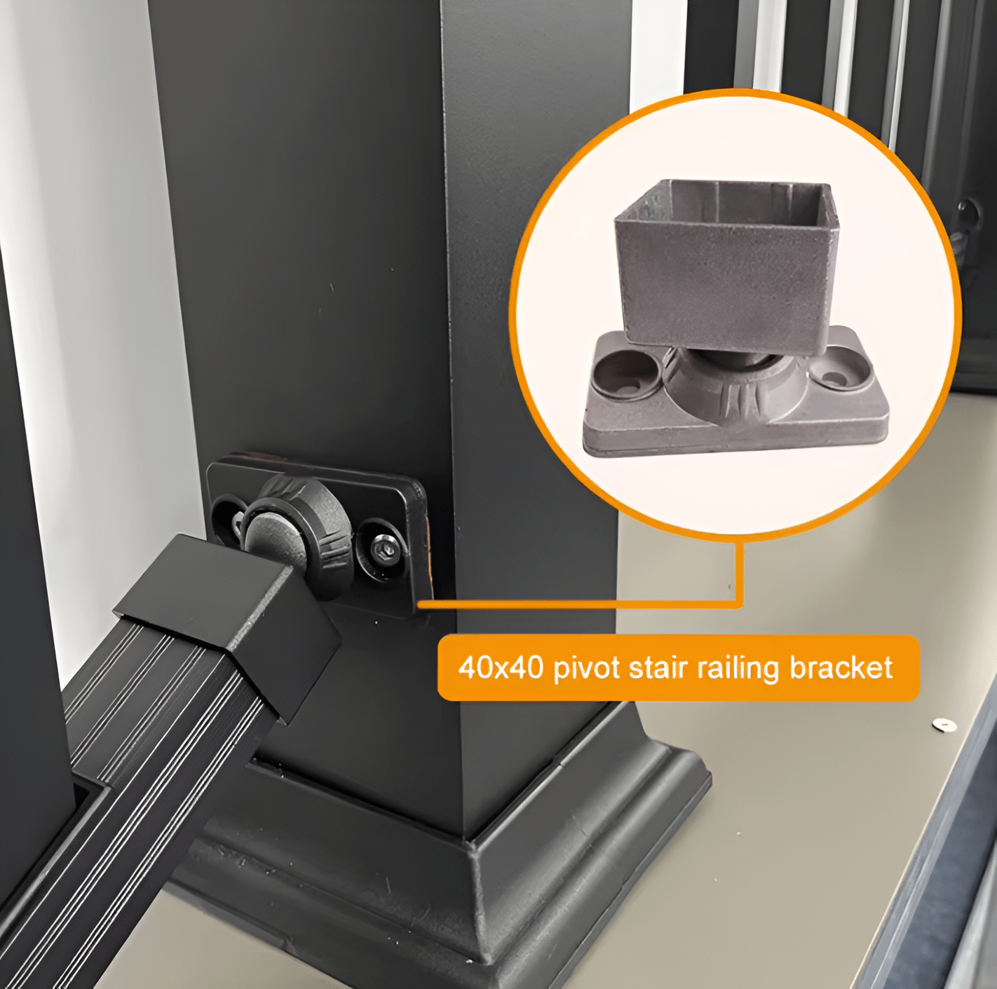 Pivot stair railing bracket durable & low maintenance perfect for New Jersey decks