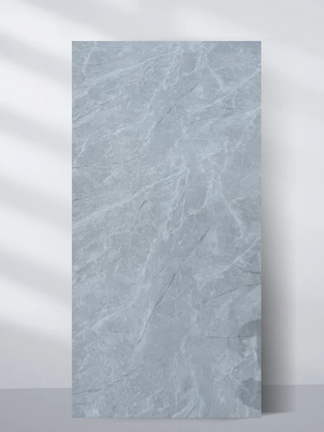 Light gray marble texture PVC wall panel with subtle natural stone veining