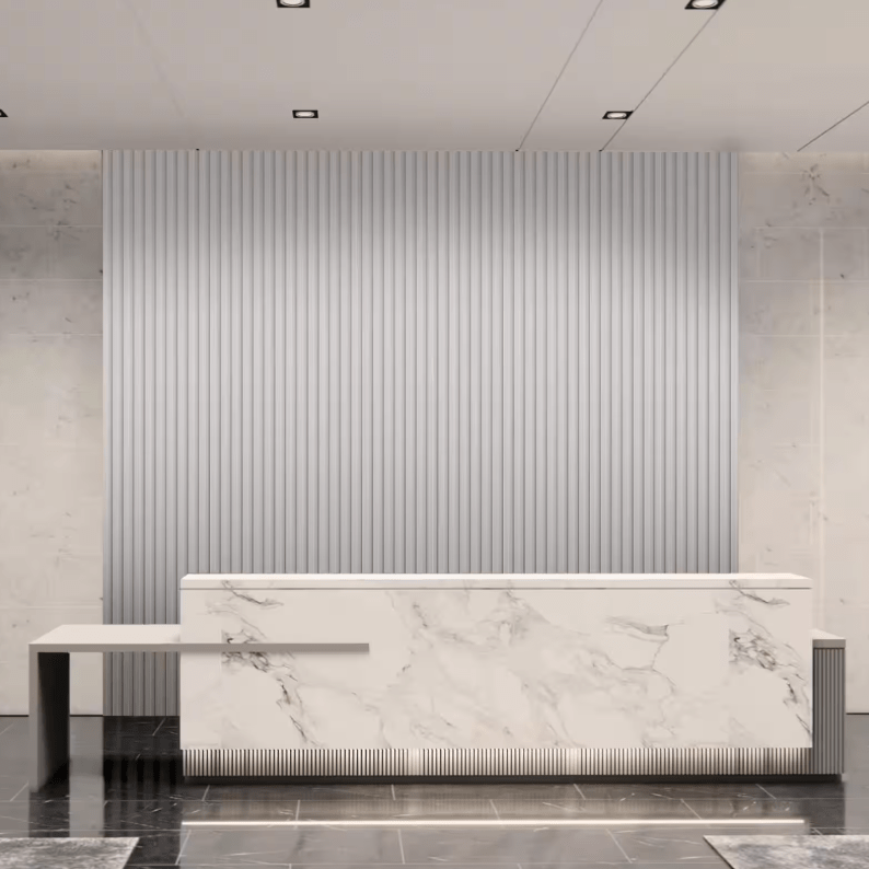 Stylish White Fluted Wall Panels for Living Rooms 