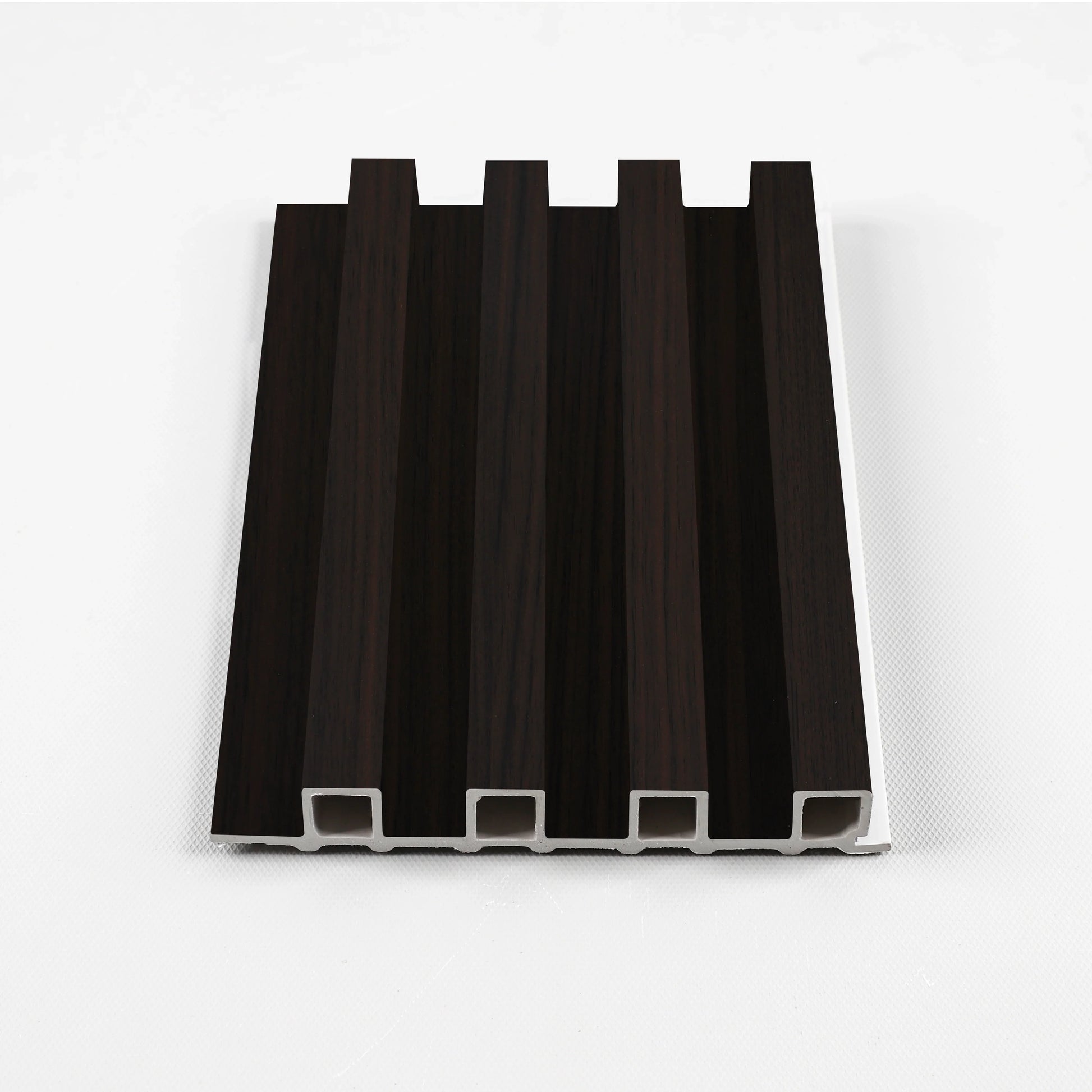 Walnut Ink Metallic Easy-install WPC fluted wall panel sample for interior use