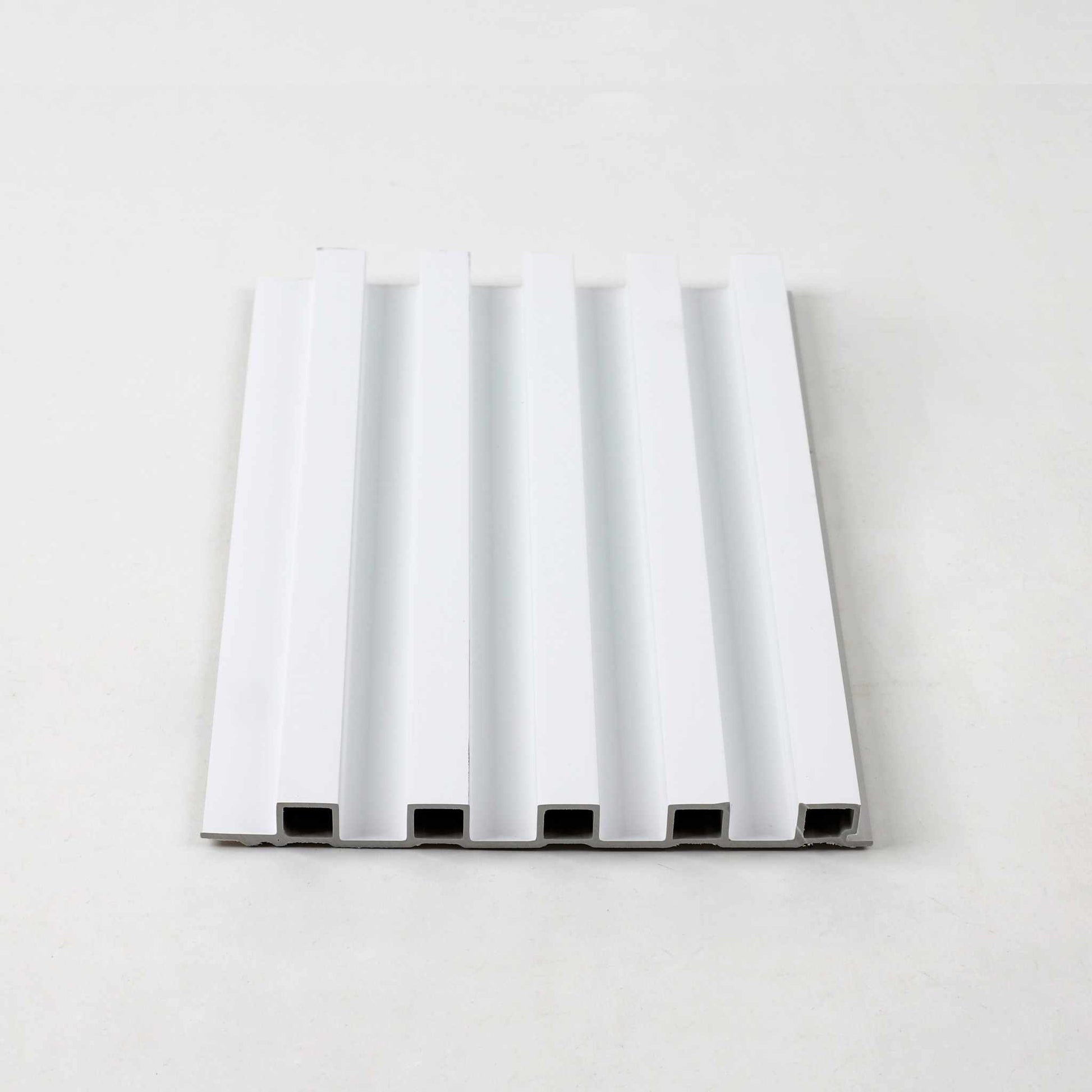 White ribbed plastic wall panel 