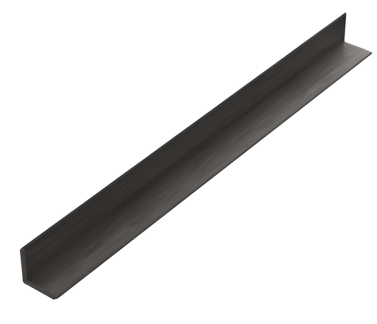 Black exterior L-trim for composite cladding and wall panel edge finishing