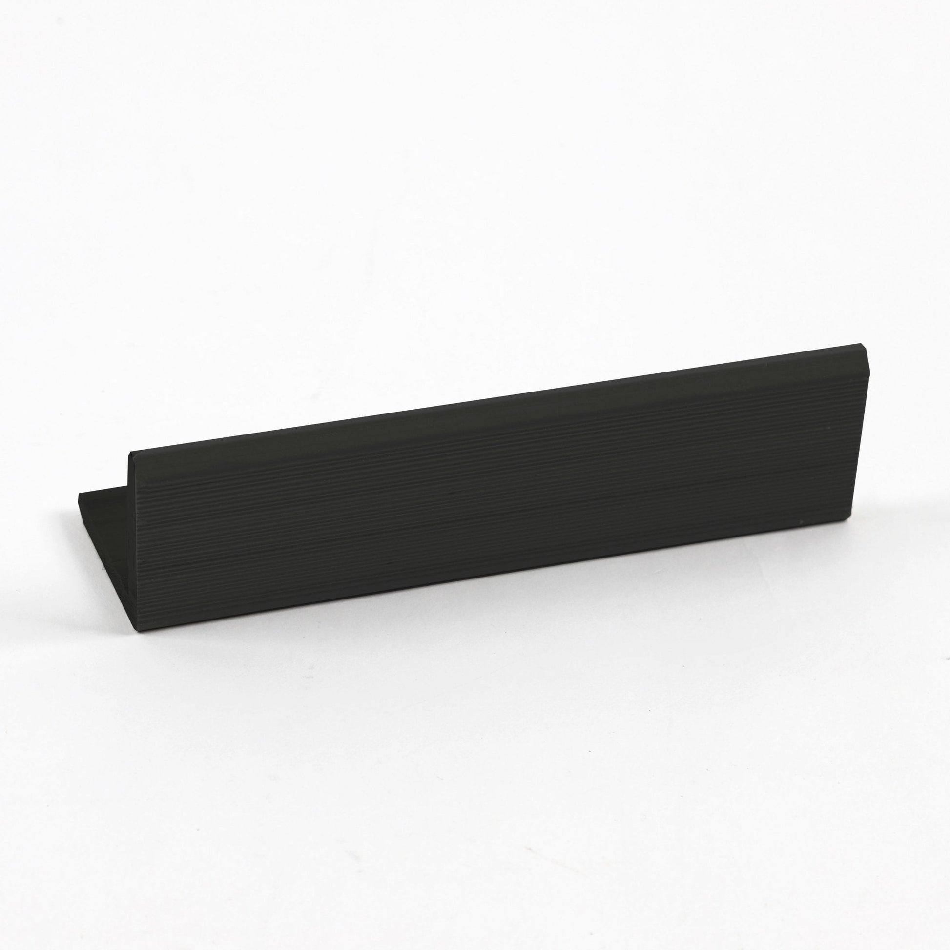 Black composite L-trim for exterior wall panels and cladding edge finishing
