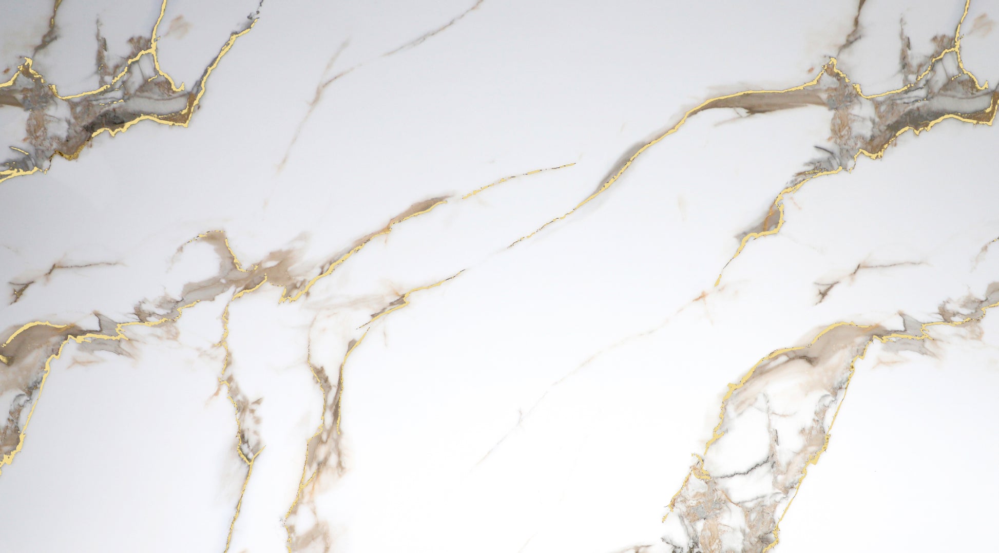 White PVC marble surface with soft gray texture and refined gold veining for luxury wall panels