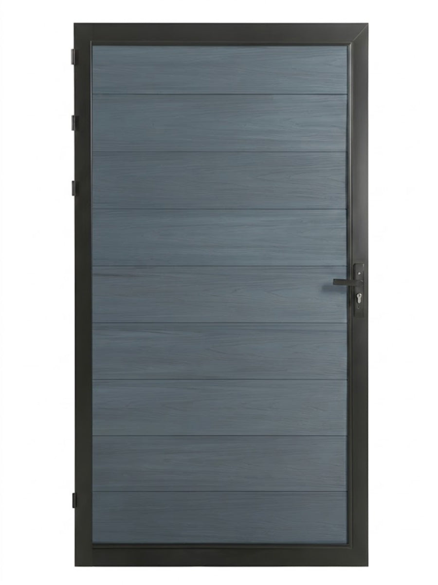 Light gray WPC composite fence gate single panel 3ft x 6ft outdoor privacy gate