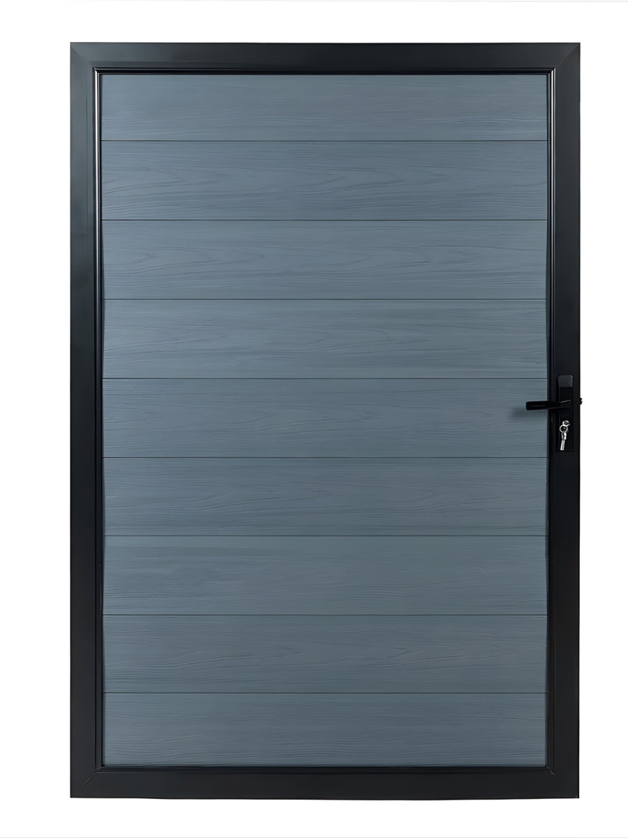 light gray WPC fence single gate 4ft x 6ft modern composite outdoor gate